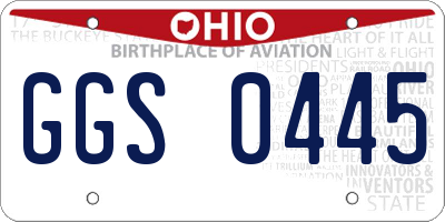 OH license plate GGS0445