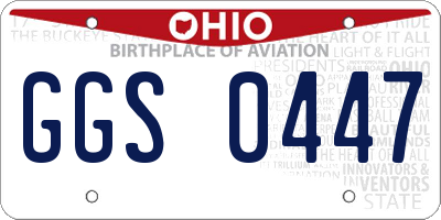 OH license plate GGS0447