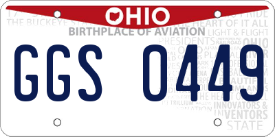OH license plate GGS0449