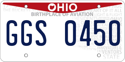 OH license plate GGS0450