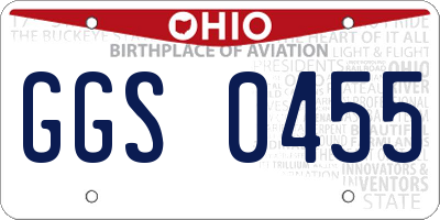OH license plate GGS0455
