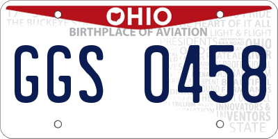 OH license plate GGS0458