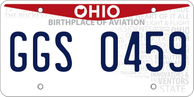 OH license plate GGS0459