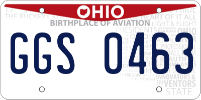 OH license plate GGS0463