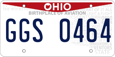 OH license plate GGS0464