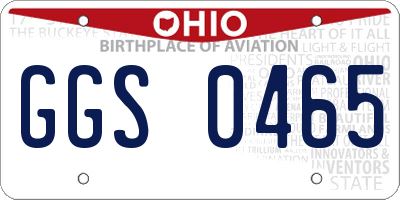 OH license plate GGS0465