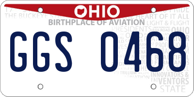 OH license plate GGS0468
