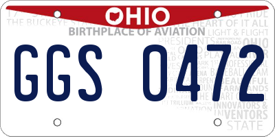 OH license plate GGS0472