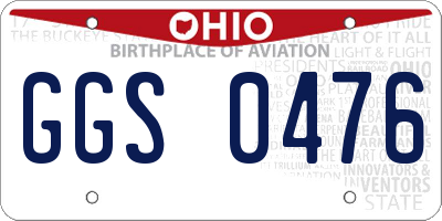 OH license plate GGS0476