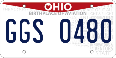 OH license plate GGS0480