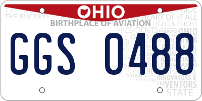 OH license plate GGS0488