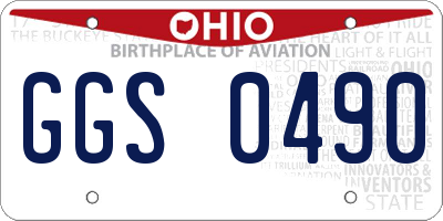OH license plate GGS0490
