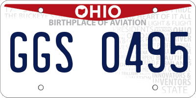 OH license plate GGS0495