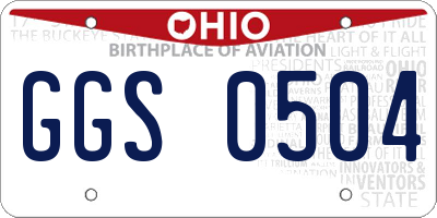 OH license plate GGS0504