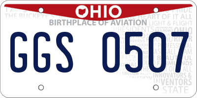 OH license plate GGS0507