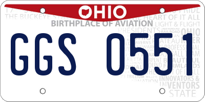 OH license plate GGS0551