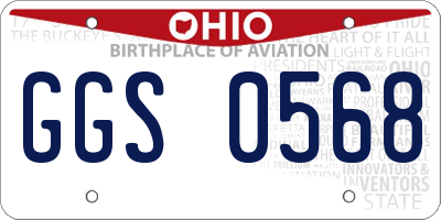OH license plate GGS0568