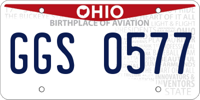 OH license plate GGS0577