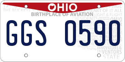 OH license plate GGS0590