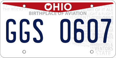 OH license plate GGS0607
