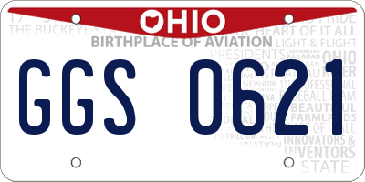 OH license plate GGS0621