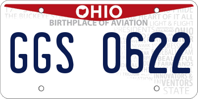 OH license plate GGS0622