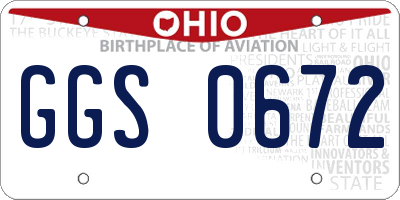OH license plate GGS0672