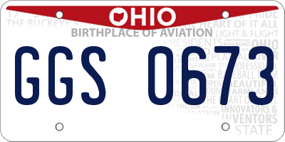 OH license plate GGS0673