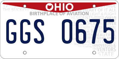 OH license plate GGS0675