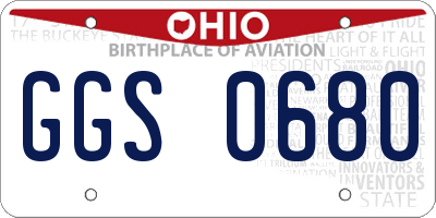OH license plate GGS0680