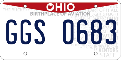 OH license plate GGS0683