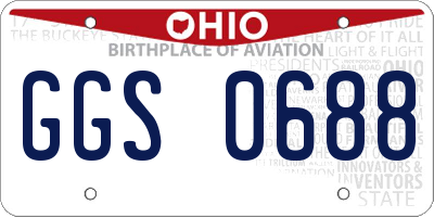 OH license plate GGS0688