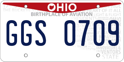 OH license plate GGS0709