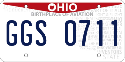 OH license plate GGS0711