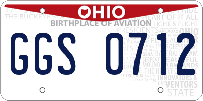 OH license plate GGS0712