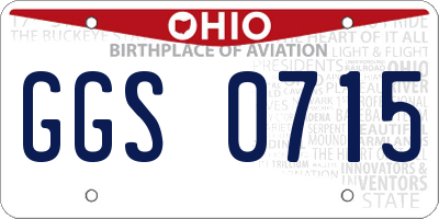 OH license plate GGS0715