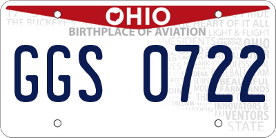 OH license plate GGS0722