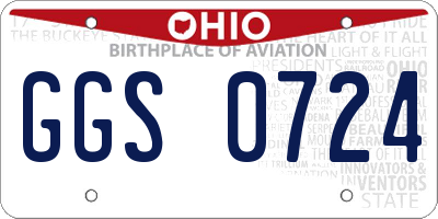 OH license plate GGS0724