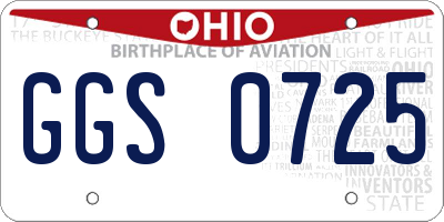 OH license plate GGS0725