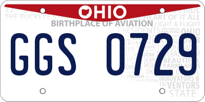 OH license plate GGS0729