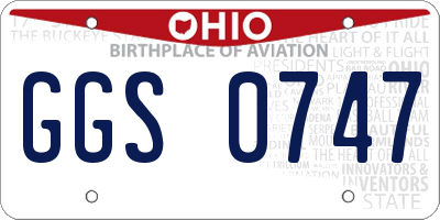 OH license plate GGS0747