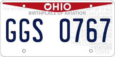 OH license plate GGS0767