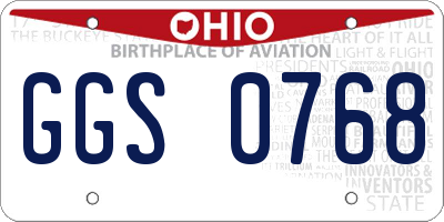 OH license plate GGS0768