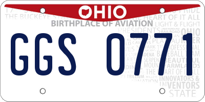 OH license plate GGS0771