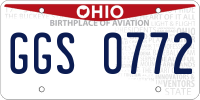 OH license plate GGS0772