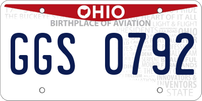 OH license plate GGS0792