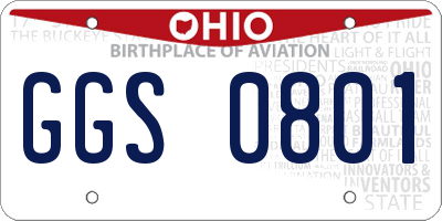 OH license plate GGS0801