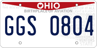OH license plate GGS0804