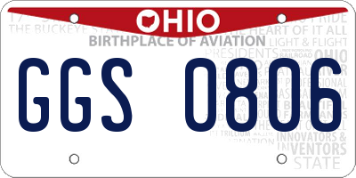 OH license plate GGS0806