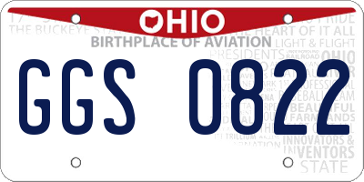 OH license plate GGS0822